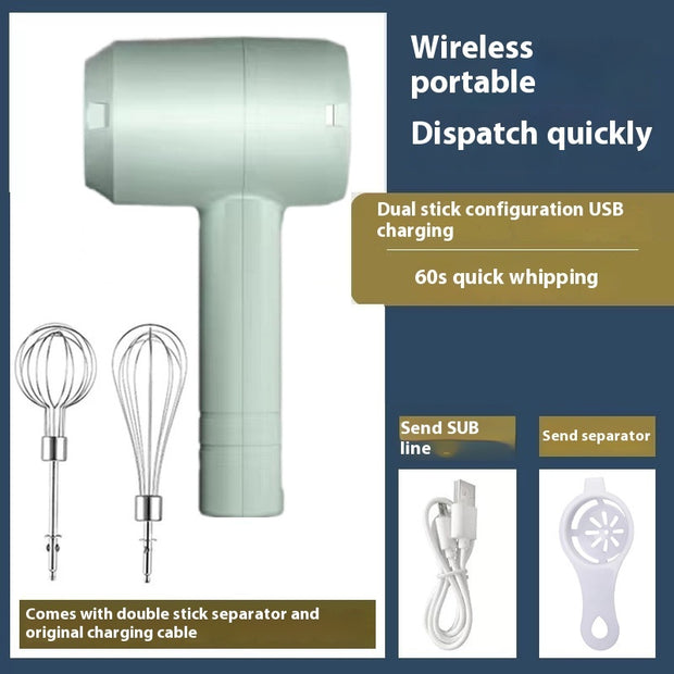 Electric Whisk Wireless Handheld Rechargeable Cream Mixer Kitchen Gadgets