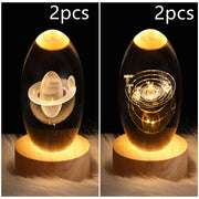 LED Night Light Galaxy Crystal Ball Table Lamp 3D Planet Moon Lamp Bedroom Home Decor For Kids Party Children Birthday Gifts